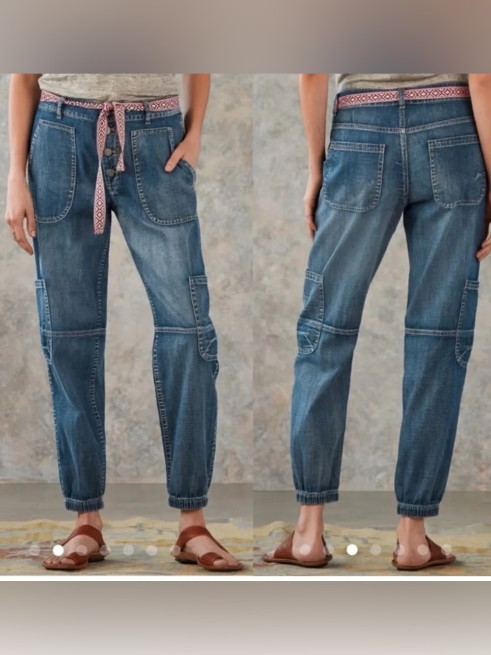 Sundance Jolienne Demin Joggers Cargo Tie Waist